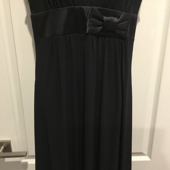 Alain Manoukian Black Satin Bow Dress Size M – Vintage Y2K Parisian Chic - Picture 4 of 13